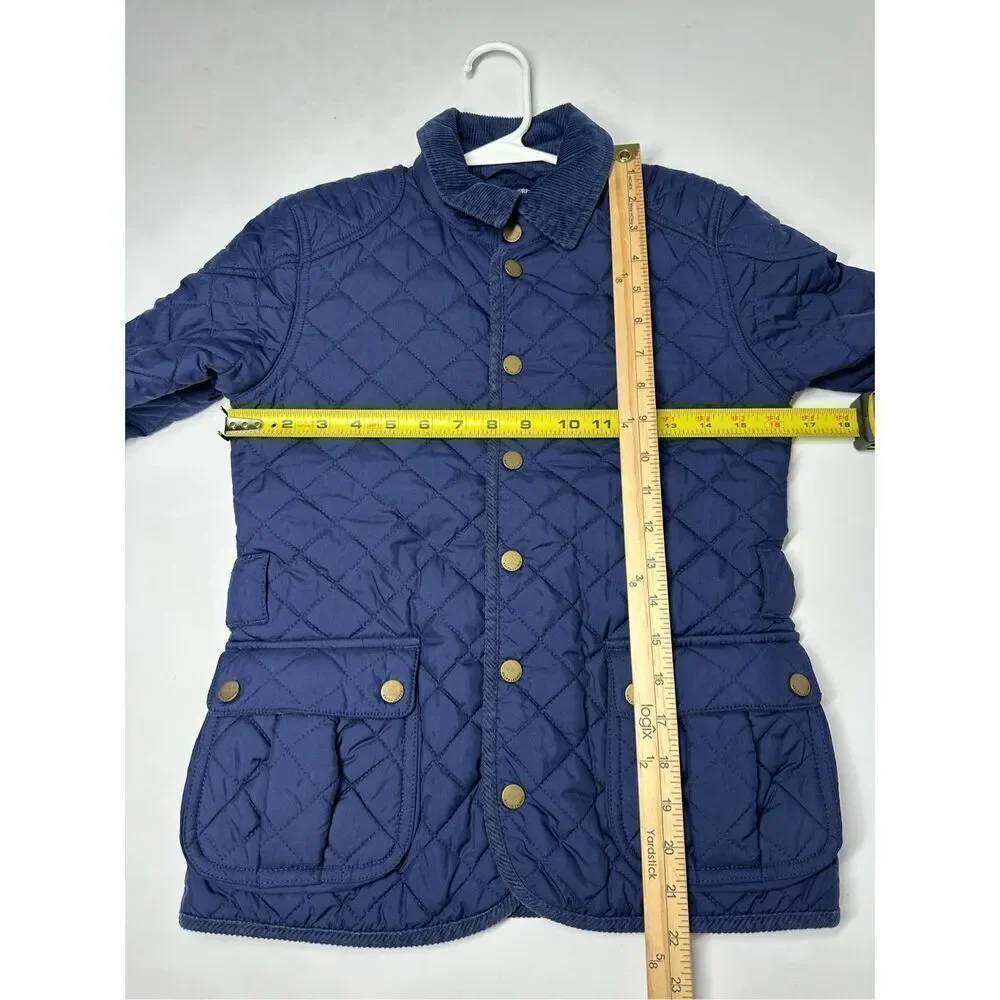 Ralph Lauren Quilted Corduroy Jacket Kids Size M 8/10 No Belt Snap Closure